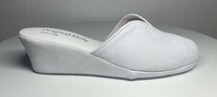 0005 Camoscio Bianco Suola Bufalo Ciabatte da camera Donna Original Milly Made in Italy - Foto N 1