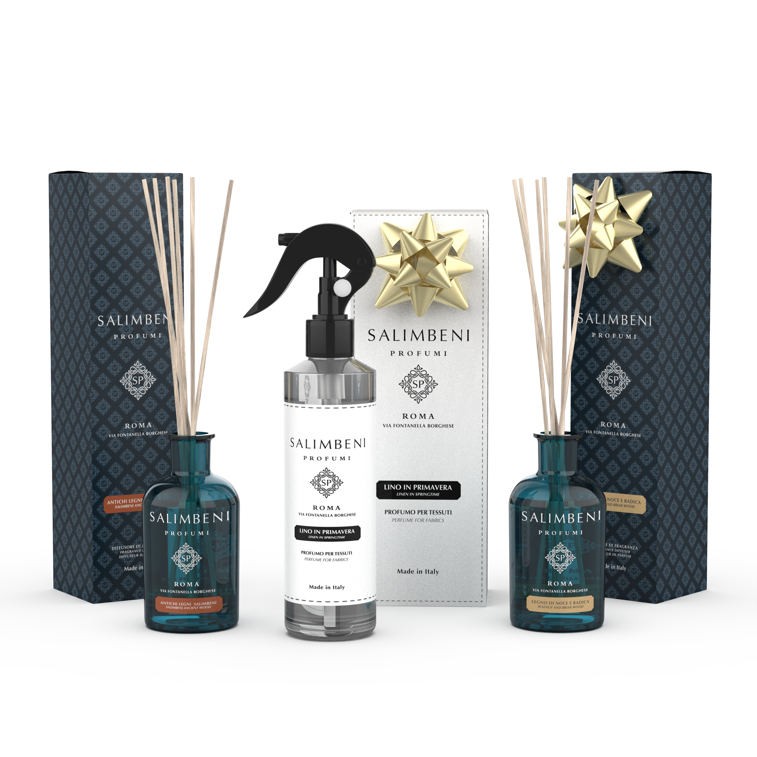 Antichi Legni Salimbeni da 100 ml + Profumo Spray per Tessile Lino in Primavera IN PROVA OMAGGIO + Legno di Noce e Radica da 100 ml IN PROVA OMAGGIO