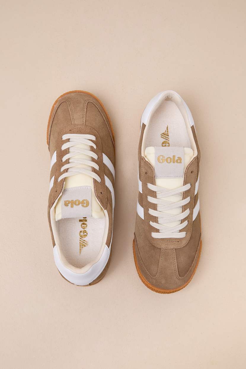 gola elan sneakers tobacco Gola Tobacco/White Elan Women's Sneakers Clb538-fw
