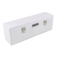 Lund 48 in White Steel Full Size Top Mount Truck Tool Box with mounting hardware and keys included - Super Arbor