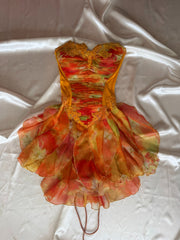 Catwalk Collection London Orange Corset Mini Dress