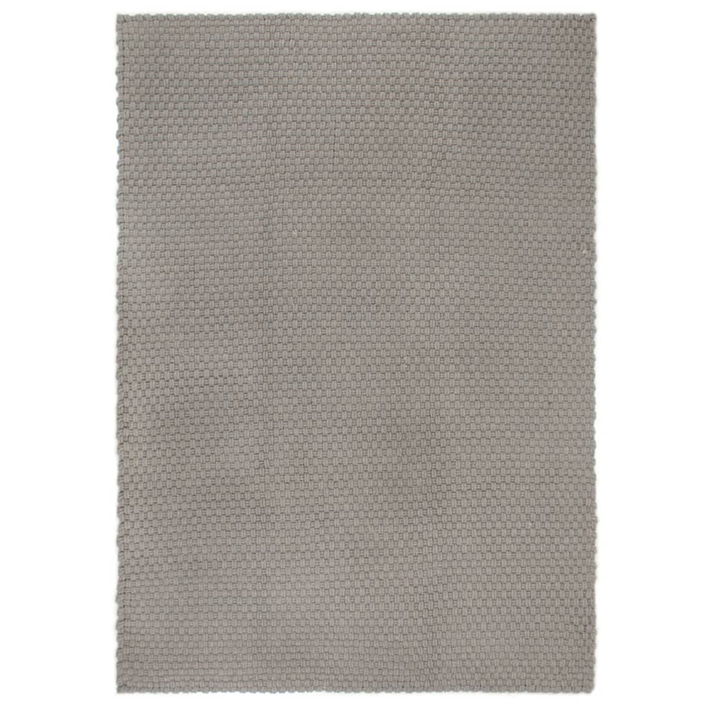 Teppe rektangulær grå 160x230 cm bomull