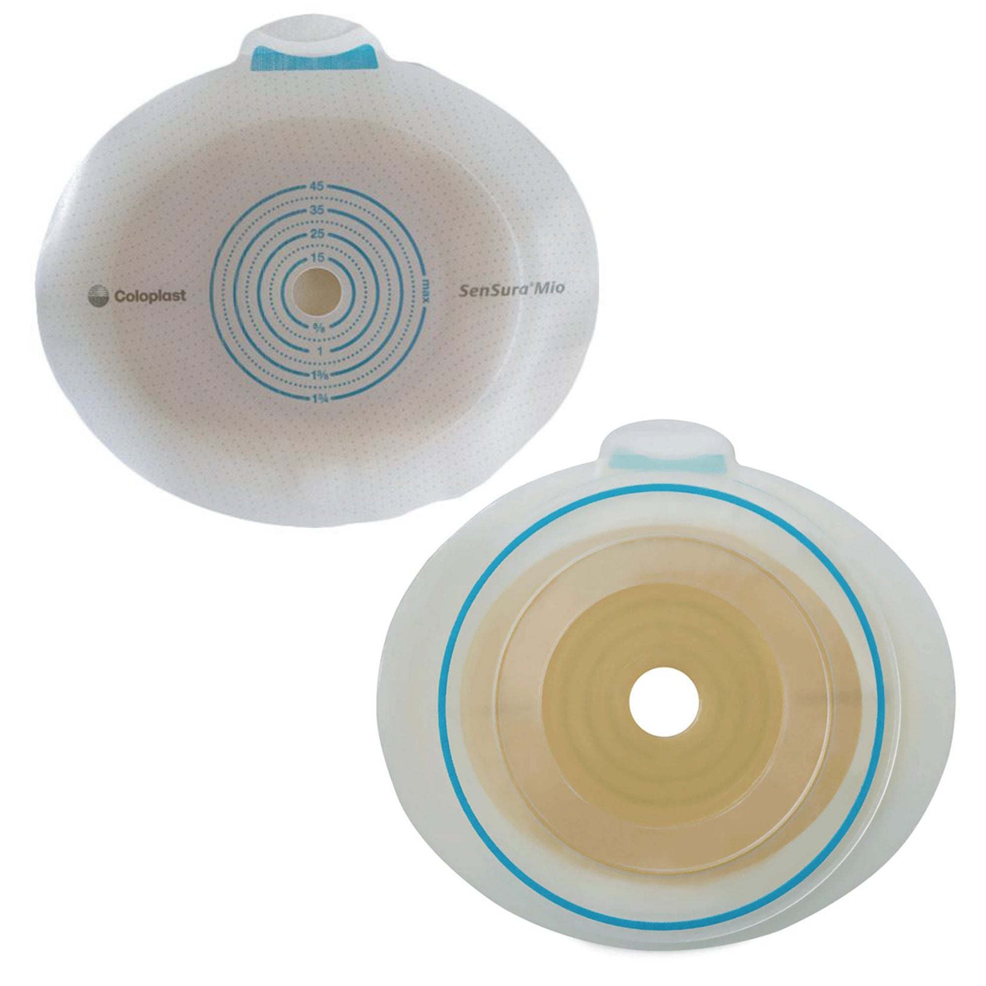 Coloplast Ostomy Barrier 10523 SenSura® Mio Click Precut, Extended Wear Elastic Adhesive 60 mm Flange Blue Code System 1-9/16 Inch Opening
