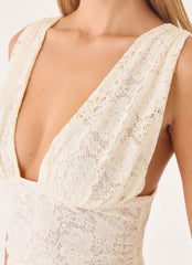 Aarin Lace Maxi Dress - Cream
