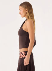 Amelina Halter Top - Chocolate