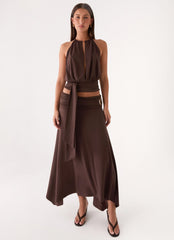 Automatic Midi Skirt - Rose Taupe