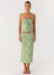 Bending My Rules Top - Blurred Lime