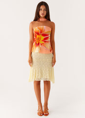 Blaise Scarf Top - Orange Floral