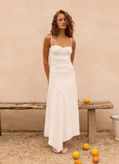 Bottle Pop Midi Dress - White