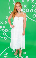Tie Shoulder Lace Maxi Dress - Off White