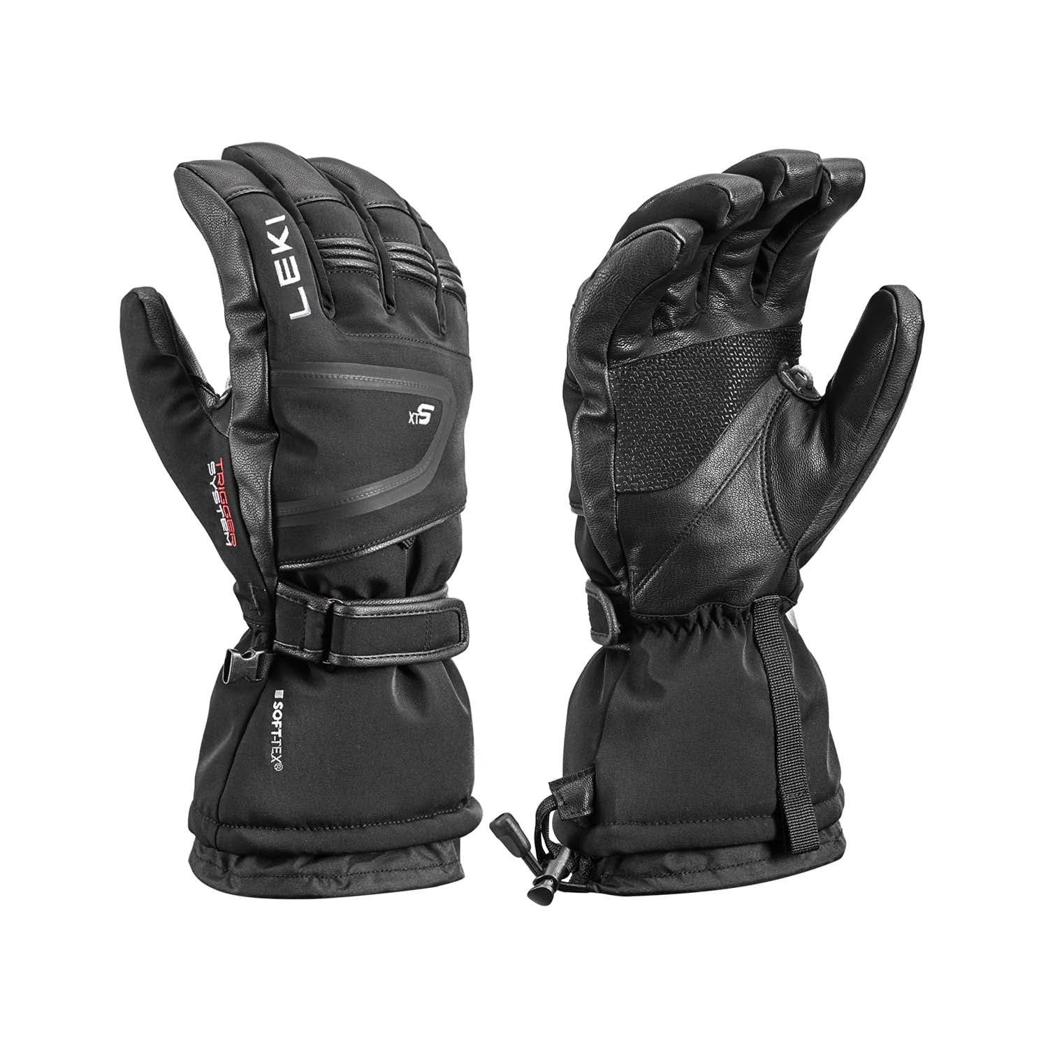 DetectXT3D-Black ski glove on a white background