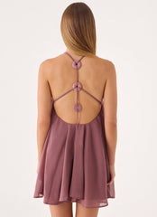 Donar Mini Dress - Mocha Mousse
