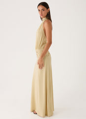 Donyale Halter Maxi Dress - Pale Olive