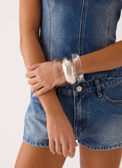 Golden Glass Bracelet - Silver