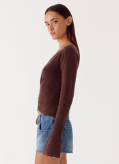 Halo Knit Top - Chocolate