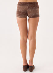 Helia Knit Mini Shorts - Chocolate Ombre