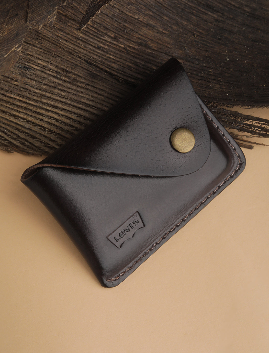 Men's Brown Solid Card Holder