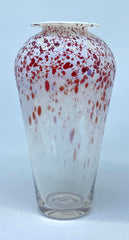 Michael Hook Studio Art glass vase /signed - - Red Speckled