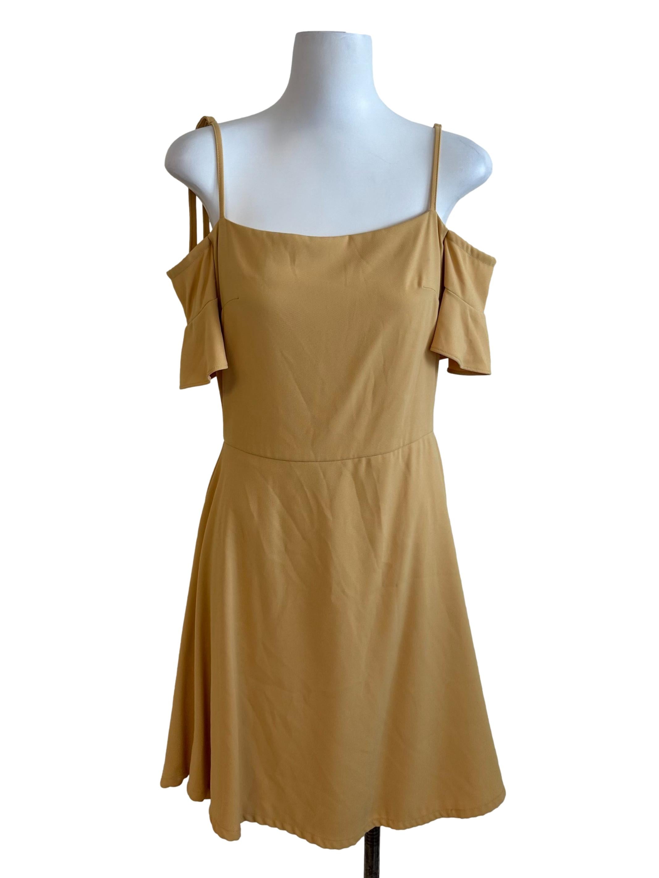 Butter Yellow Off Shoulder Dress