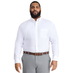 Izod Mens Shirt Big & Tall Performance Comfort Long Sleeve Button Down Shirt White 46IZAGBW5X