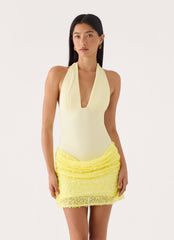 Indira Halter Mini Dress - Yellow