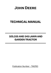 JOHN DEERE LAWN AND GARDEN TRACTOR 325,335 AND 345 TECHNICAL MANUAL TM1760 - PDF FILE