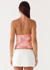 Julienne Beaded Top - Coral