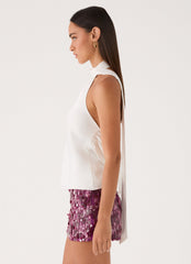 Keena Scarf Top - Ivory