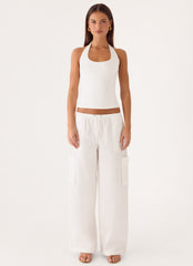 Kynzi Cargo Pants - White