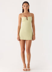 Leah Halter Mini Dress - Sage