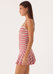 Little Bit Mini Dress - Red Stripe