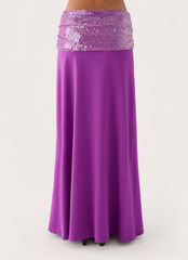 Marista Sequin Maxi Skirt - Purple
