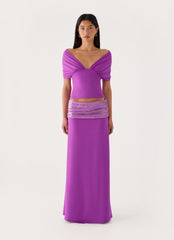 Marista Sequin Maxi Skirt - Purple