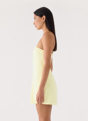 Marta Strapless Mini Dress - Yellow
