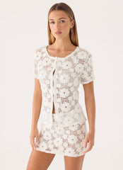 Nyxie Crochet Top - White