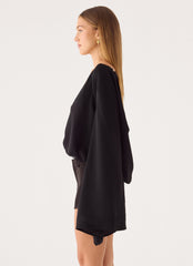 Orelia Long Sleeve Top - Black