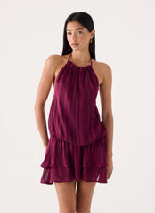 Parade Halter Mini Dress - Plum