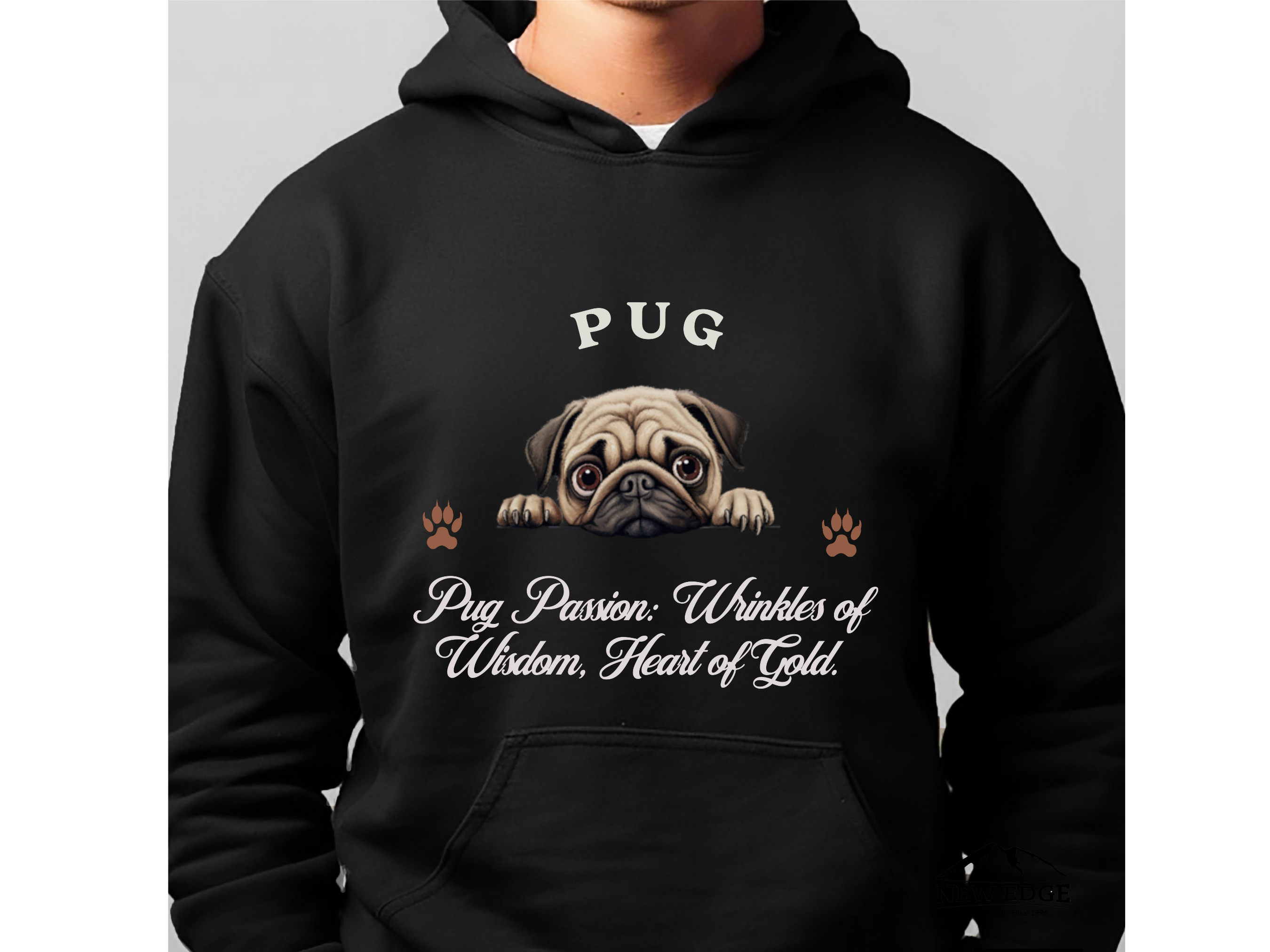 Pug Dog Hoodie – "Pug Passion: Wrinkles of Wisdom, Heart of Gold" | Unisex Cozy Hoodie for Charming Companions