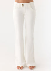 Robbie Super Low Denim Jeans - White