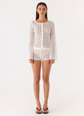 Selina Long Sleeve Top - Ivory
