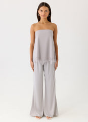 Sorena Low Rise Flared Pants - Misty Blue