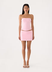 Super Model Crepe Corset Top - Pink