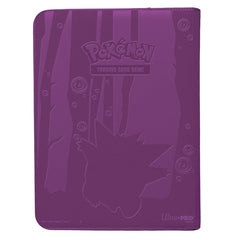 Purple card holder with Pokémon logo and character silhouette on a white background