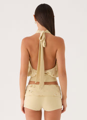 Vivienne Mini Shorts - Pale Olive