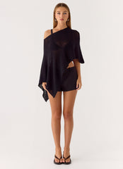 Yas Knit Cape - Black