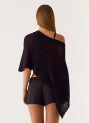 Yas Knit Cape - Black