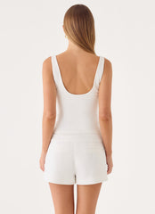 Yena Crepe Top - White