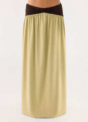 Zeraphine Gathered Maxi Skirt - Olive