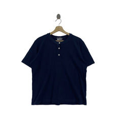 Vtg SALVATORE FERRAGAMO Made In ITALY Henley Tee Shirt Minimalist Design