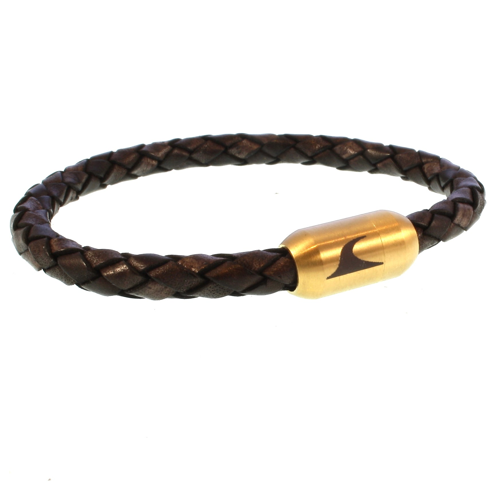 lederarmband-herren-damen-braun-gold-sylt-geflochten-Edelstahlverschluss-vorn-wavepirate-shop-f